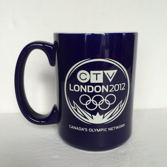 CTV Canada Network London 2012 Olympic Games Coffee Mug Blue Ware 12 oz - Picture 3 of 8